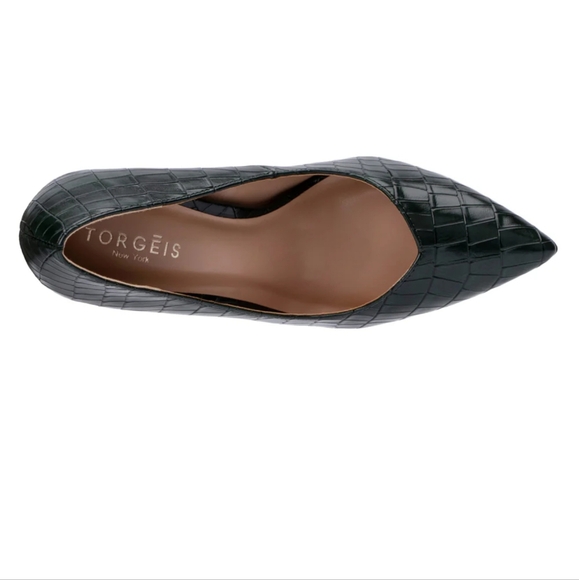 Brand New Never Worn Torgeis Daisy Pumps Dark Green Size 8 - Picture 13 of 14